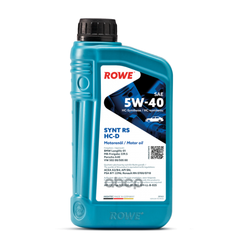ROWE Rowe Hightec Synt Rs 5W-40 Hc-D Sn/Cf A3/B4 Моторное Масло Синтетическое 1L
