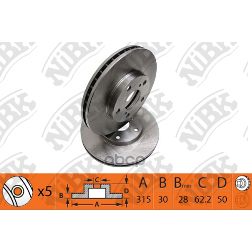 Диск Тормозной Lexus Ls 430 00-06 Передний Вент. D 315Мм NiBK 