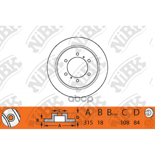 Диск Тормозной Mitsubishi Pajero 90-/Space Gear 95-00 Задний D 315Мм. NiBK 