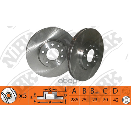 Диск Тормозной Opel Vectra C 02-08/Saab 9-3 02-15 Передний Вент. D 285Мм. NiBK 