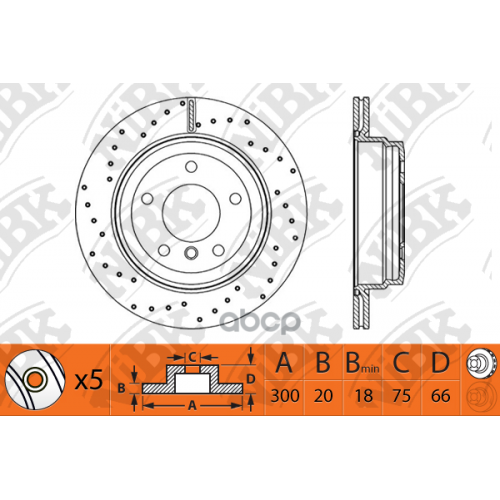 Диск Тормозной Bmw E81/E87/E90/E91/E84 X1 Задний Вент.d 300Мм. NiBK 