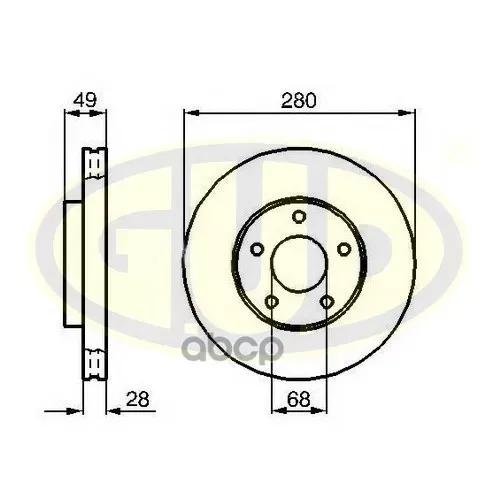 Диск Тормозной Nissan X-Trail/Primera/Maxima 02- Передн. G.U.D 