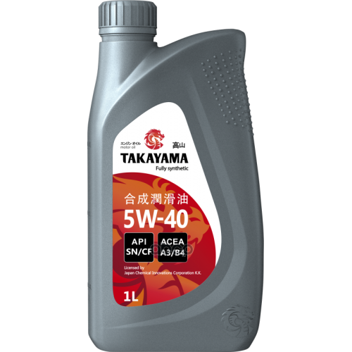 TAKAYAMA Масло Моторное Takayama 5W-40 A3/B4 Sn/Cf 1Л (Новый Арт.605586)