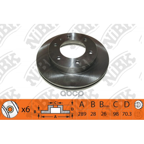 Диск Тормозной Ford Ranger 05-/Mazda B-Serie 99-/Bt-50 06- Передний D 289Мм. NiBK 