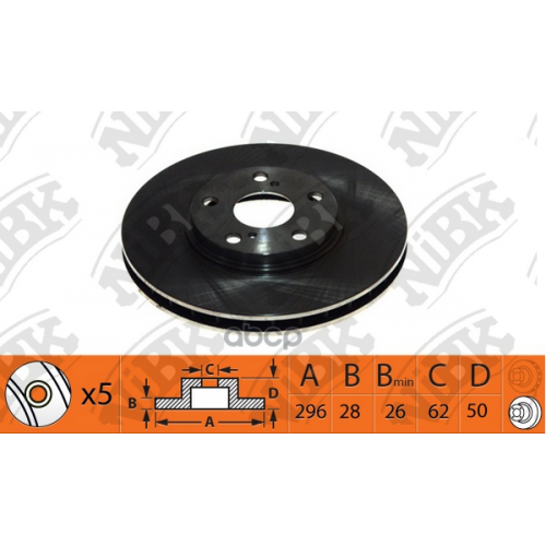 Диск Тормозной Lexus Rx300/330/350/450H 02- Передний Вент.d 296Мм. NiBK 