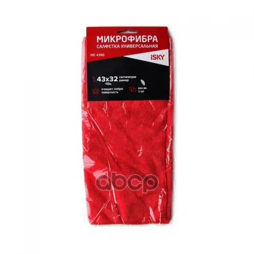 Салфетка Для Ухода За Автомобилем Isky, 43Х32 См, Микрофибра, Красный iSky 