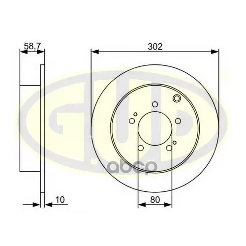 Диск Тормозной Mitsubishi Asx 10-/Outlander 06- Задний С Отв.под Фиксатор G.U.D 