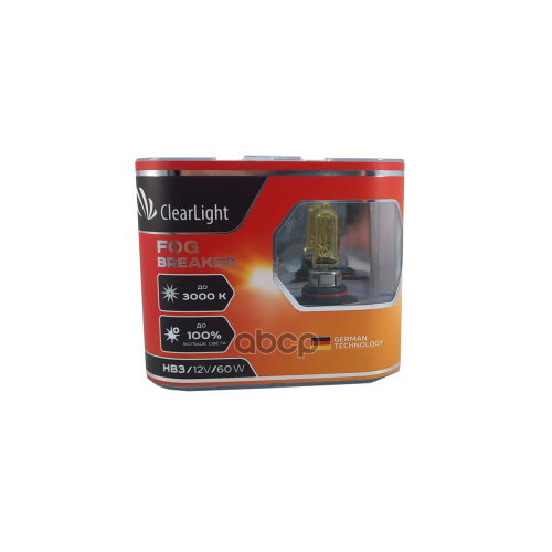 Комплект Ламп Hb3  (Clearlight) 60W 12V Fog Breaker (Duobox) 2Шт ClearLight 