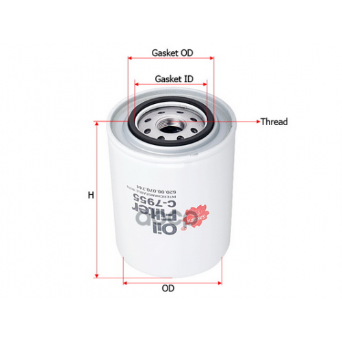 Фильтр Масляный H147 D108 M24x1.5 Case New Holland Sakura 