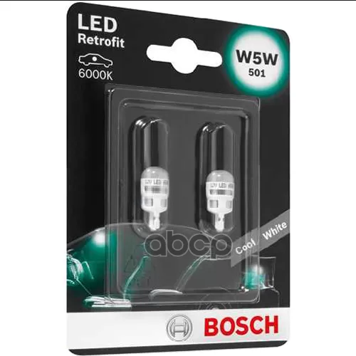 Лампа Светодиодная 12V 1W W5w Led Retrofit Cool (Блистер 2 Шт) Bosch 1 987 301 505