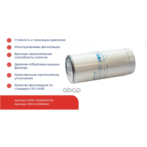 Фильтр Масляный 1 1/8-16Un Renault. Scania. Volvo (H200w40) SORL 