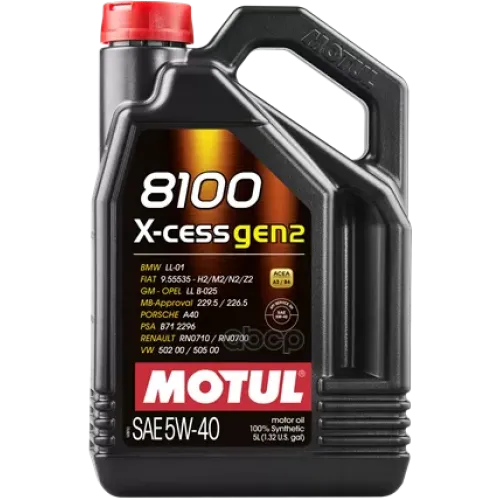 MOTUL Масло Моторное 5W40 Motul 5Л Синтетика 8100 X-Cess Gen2 A3/B4 Bmw Ll-01