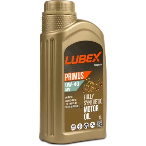 LUBEX L034-1621-1201 Lubex Синт-Ое Мот.масло Primus Mv 0W-40 Cf/Sn A3/B4 (1Л)