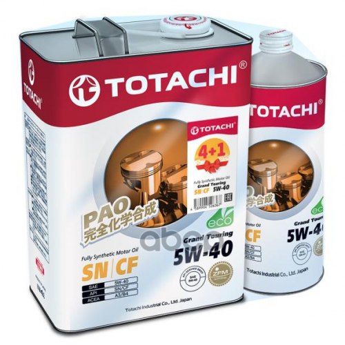 TOTACHI Масло Моторное 5W40 Totachi Акция 4+1 5Л Синтетика Grand Touring Sn