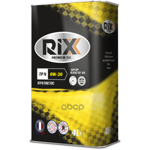 RIXX Rixx Tp N 0W-20 Gf-6А  Масло Моторное Синт. Рао 4L