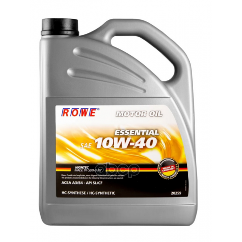 ROWE Масло Моторное 10W-40 Rowe 4Л Нс-Синтетика Essential A3/B4 Sl/Cf