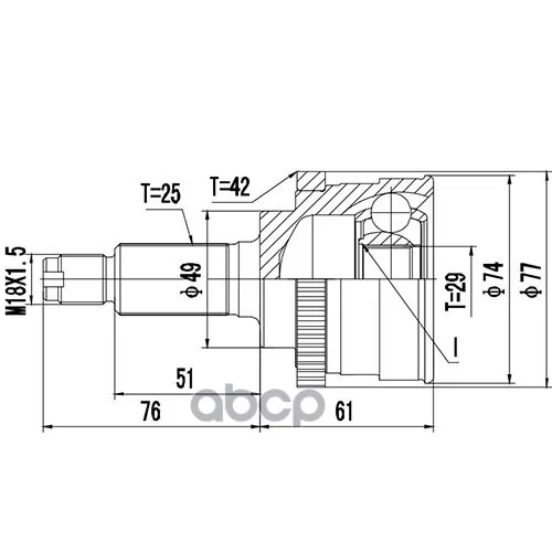 Шрус Suzuki Baleno 1999- Наружн. Zikmar 
