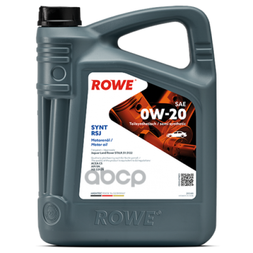 ROWE Масло Моторное 0W20 Rowe 5Л Hightec Synt Rsj C5 Sn Jaguar/Land Rover Mb 229.71