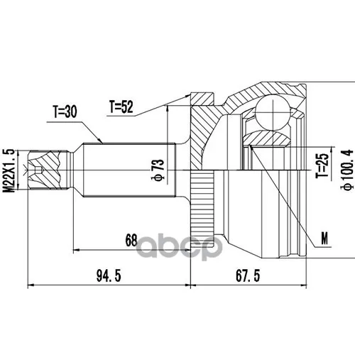 Шрус Hyundai Santa Fe 12 (Georgia Plant-Can) (2012-2016) Наружн. Zikmar 