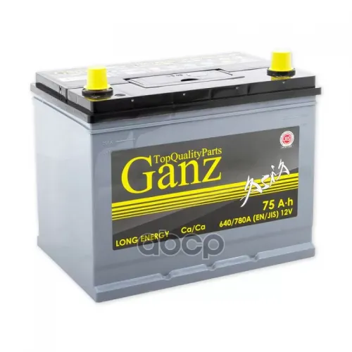 Аккумулятор Asia 75 А/Ч Обратная R+ 260X175x225 En640 А GANZ 