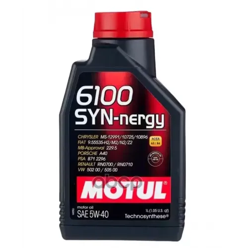 MOTUL Масло Моторное 5W40 Motul 1Л Полусинтетика 6100 Syn-Nergy