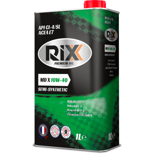 RIXX Rixx Md X 10W-40 Ci-4/Sl Масло Моторное Полусинт. 1L
