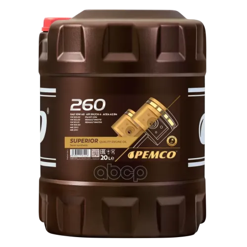 PEMCO 10W-40 Sn/Ch-4, A3/B4 20Л (Полусинт. Мотор. Масло)