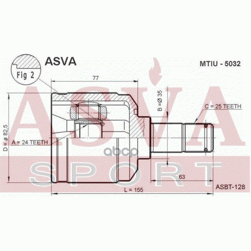 Шрус Внутренний 24X35x25 ASVA MTIU-5032