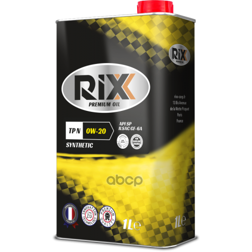 RIXX Cинтетическое Моторное Масло Rixx Tp N Sae 0W-20 Api Sp-Rc Ilsac Gf-6A  1 Л