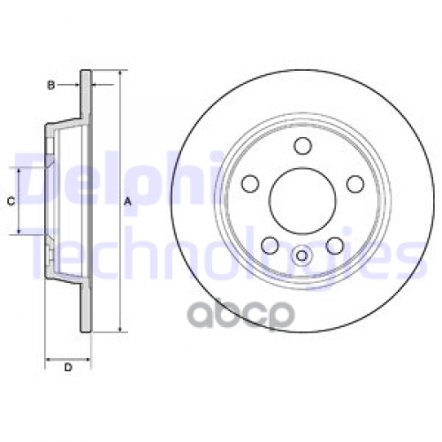 Диск Тормозной Ford Galaxy 95-06/Seat Alhambra 96-10/Vw Sharan 95- Задний Delphi 