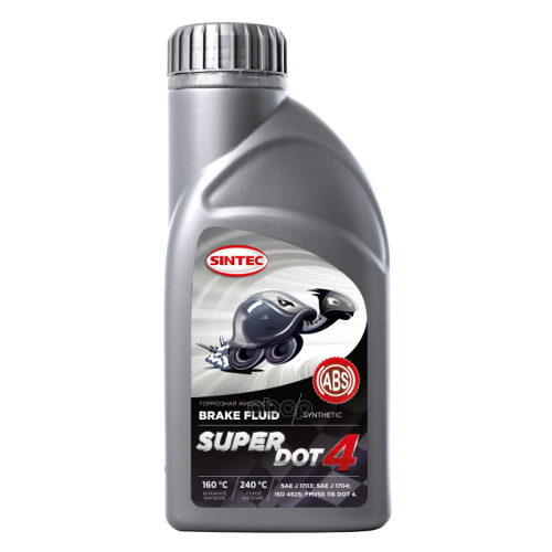 Жидкость Тормозная Sintec Super Dot 4 455Г (Синтетика +250°С) SINTEC 