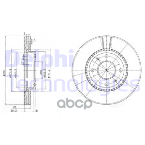 Диск Тормозной Hyundai Elantra 2.0 01-/Sonata/Kia Magentis 01- Передний D 280Мм. Delphi 