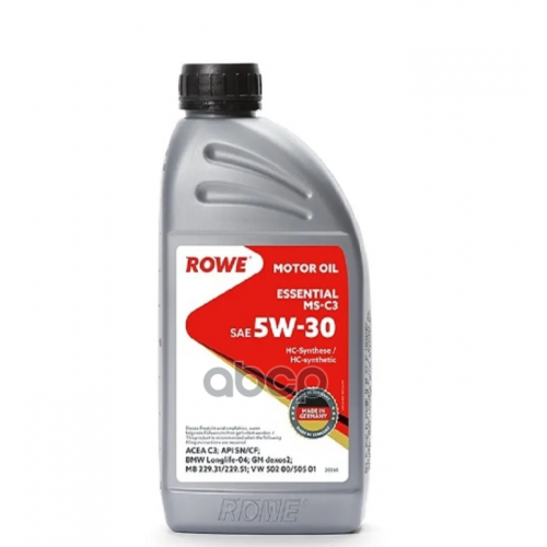 ROWE Масло Моторное 5W30 Rowe 1Л Нс-Синтетика Essential Ms-C3 Sn/Cf