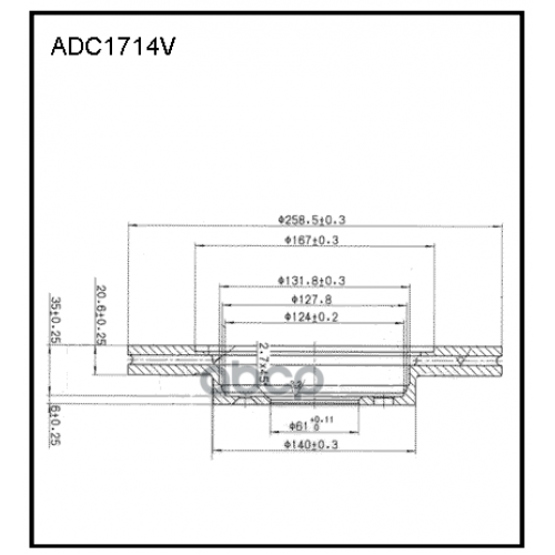 Диск Тормозной Lada Largus/Largus Cross/Vesta Перед. Без Abs ALLIED NIPPON 