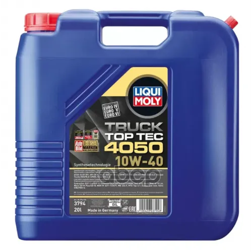 LIQUI MOLY Масло Моторн 10W40 Liqui Moly 20Л Нс-Синтетика Top Tec Truck 4050 Ci-4 E6/E7/E9