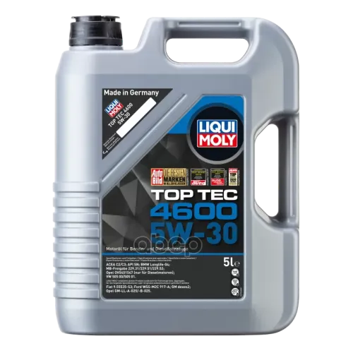 LIQUI MOLY Lm Top Tec 4600 5W-30 Sn/Cf. C3 Масло Моторное Синт. (502.00. 505.00. 505.01. 229.51) 5L