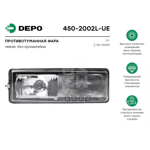 Фара Противотуманная Левая [Без Кронштейна] Daf 95Xf 01--> Depo 
