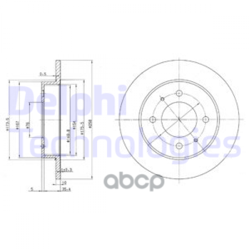 Диск Тормозной Hyundai Elantra Xd 00>/Lantra Задний Delphi 