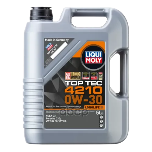 LIQUI MOLY Масло Моторное 0W30 Liqui Moly 5Л Нс-Синтетик Top Tec 4210 C3 Porsche/Vw 504/507