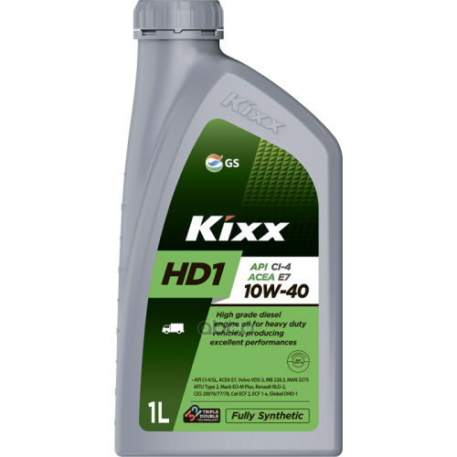 Kixx Масло Моторное 10W40 Kixx 1Л Синтет Hd1 Api Ci-4/Sl Acea E7-08/B4/A3-07(Пластик)