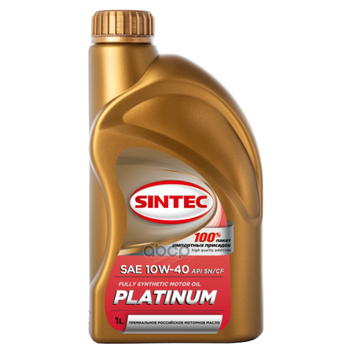 Масло Моторное Sintec Platinum Sae 10W-40 Api Sn/Cf 1Л (Новый Арт. 600166) SINTEC 