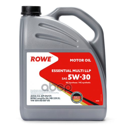 ROWE Rowe Essential Multi Llp 5W-30 Sm/Cf C3 Моторное Масло Синтетическая 5L