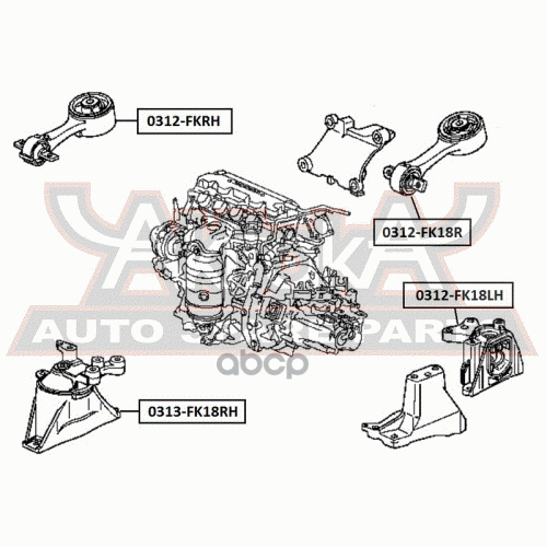 Подушка Двигателя Правая ASVA 0312-FKRH