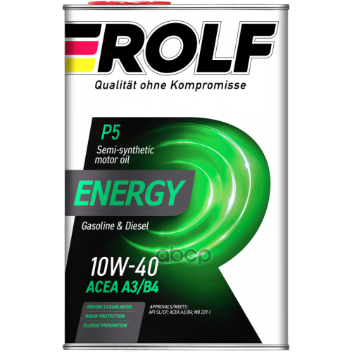 ROLF Масло Моторное 10W40 Rolf 4Л Полусинтетика Energy Api Sl/Cf