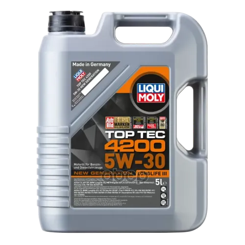 LIQUI MOLY Lm Top Tec 4200 5W-30 C3. Sn Масло Моторное Синт. (504.00. 507.00. 229.51. Ll-04) 5L