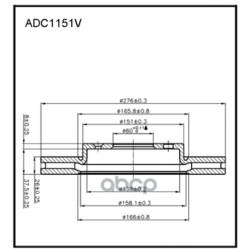 Диск Тормозной Chevrolet/Opel Aveo(T300)/Cruze/Astra J/Zafira Перед. Вент. ALLIED NIPPON 