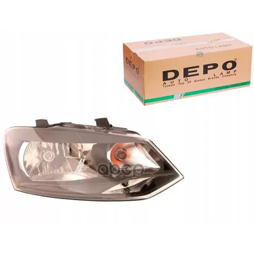 Фара Vw Polo -10 (H4/Py21w/W5w) (Чёрный) Прав. Depo 