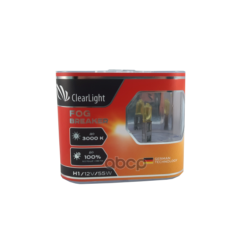 Комплект Ламп H1 (Clearlight) 12V-55W Fog Breaker (Duobox) 2Шт ClearLight 
