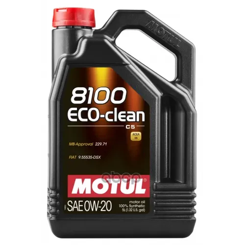 MOTUL Масло Моторное 0W20 Motul 5Л Синтетика 8100 Eco-Clean C5/C6/Sp/Gf-6A