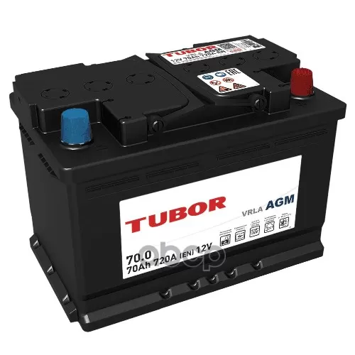 Аккумулятор Agm 70 Ah, 720 A, 278 Х 175 Х 190 Обр. TUBOR 